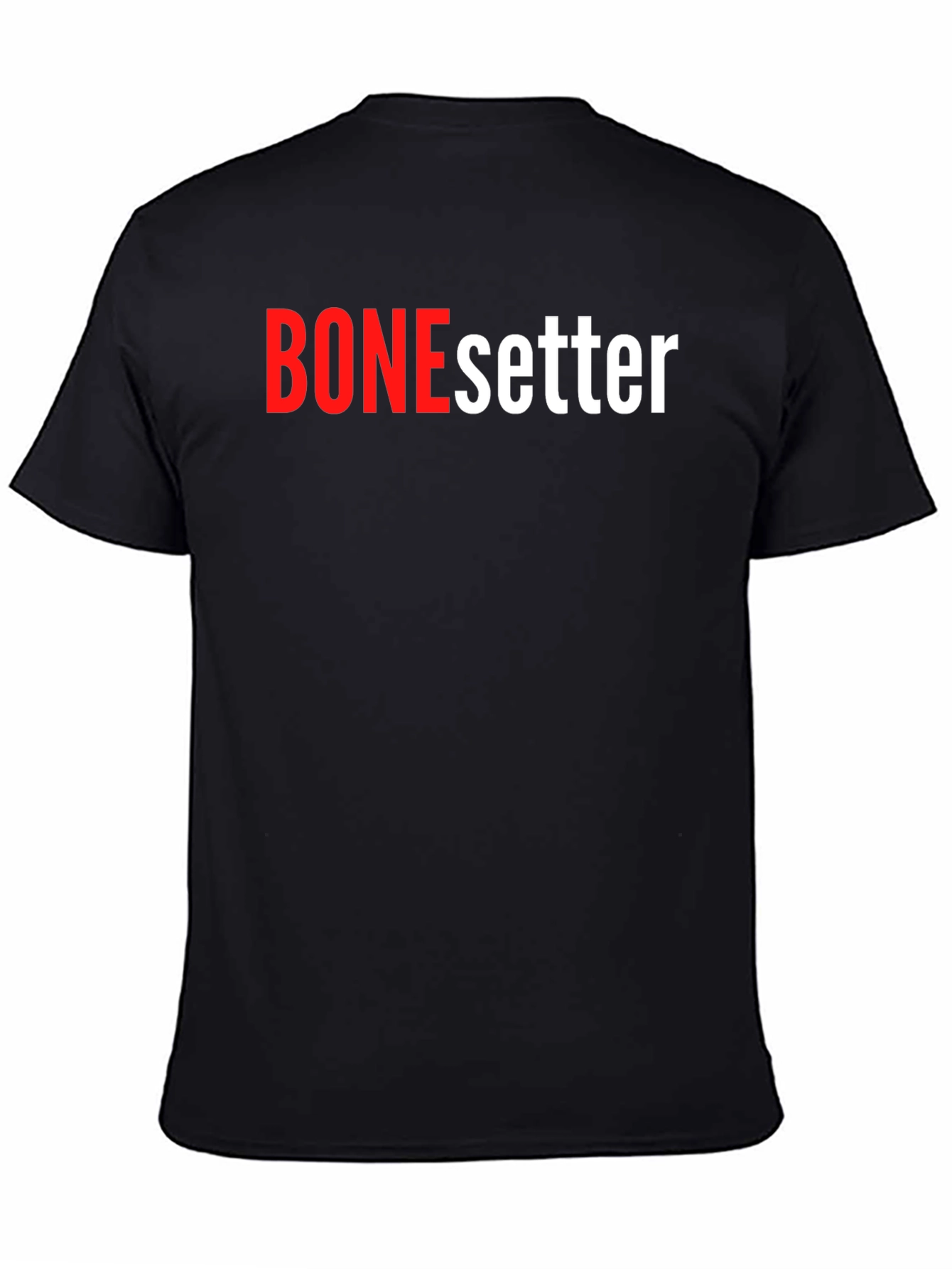 Camiseta Negra BONEsetter Roja y Blanca