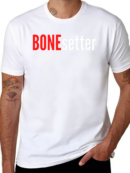 Camiseta Negra BONEsetter Roja y Blanca