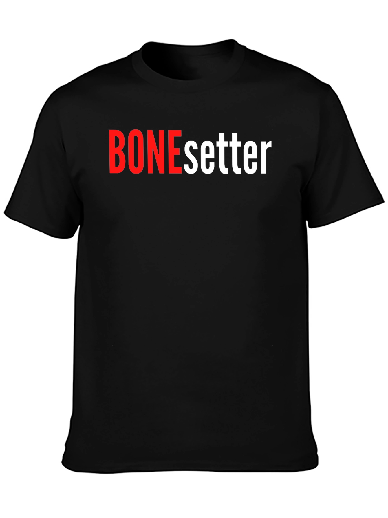 Camiseta Negra BONEsetter Roja y Blanca