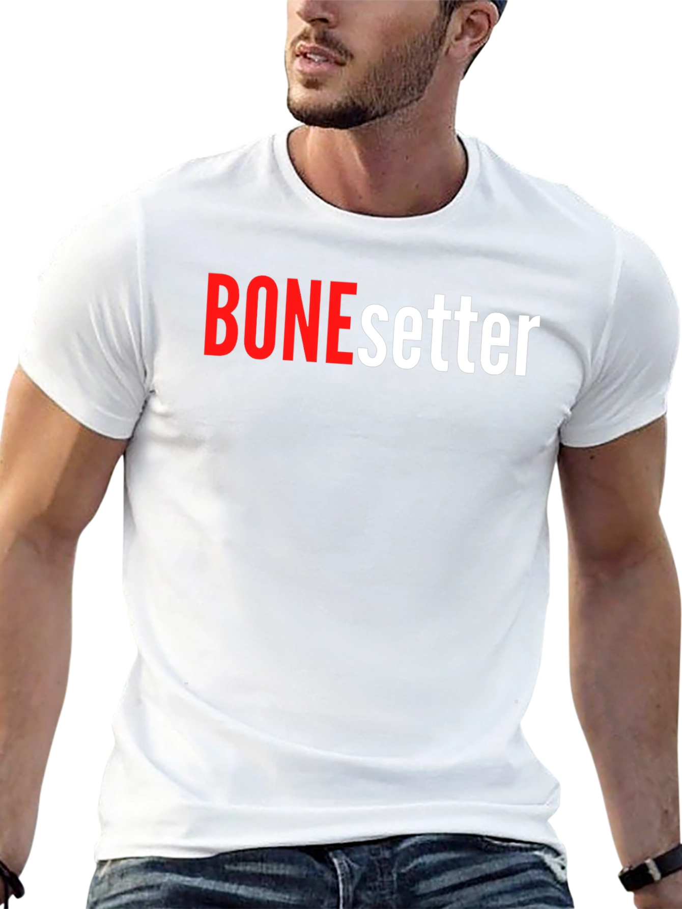 Camiseta Negra BONEsetter Roja y Blanca