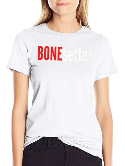 Camiseta Negra BONEsetter Roja y Blanca