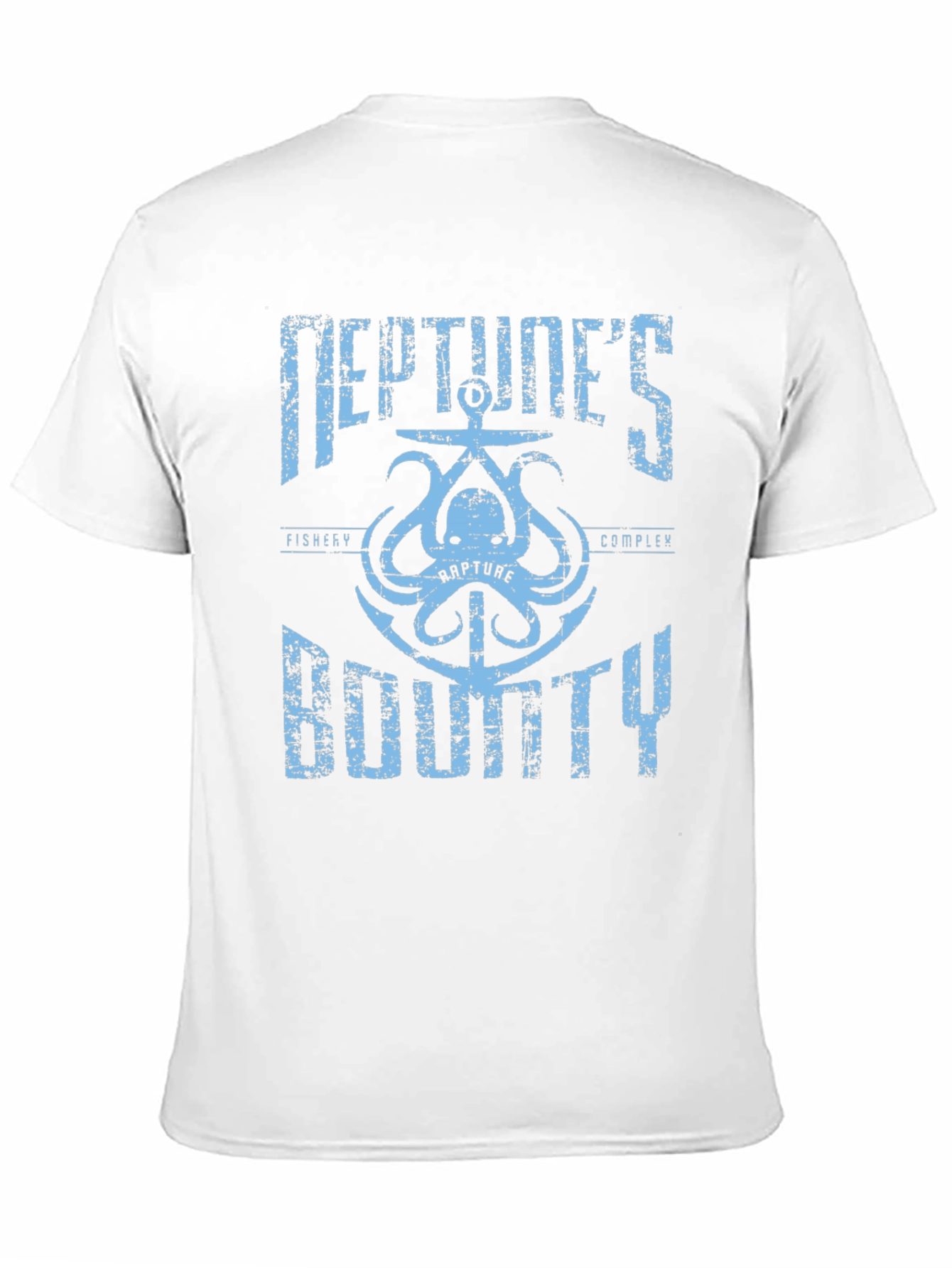 Camiseta Negra con Diseño de Neptuno BioShock