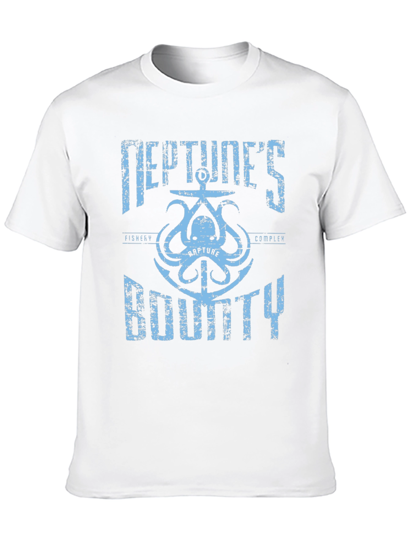 Camiseta Negra con Diseño de Neptuno BioShock