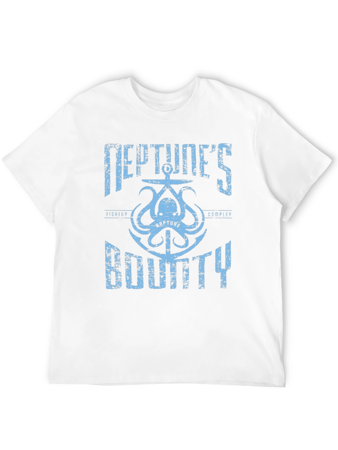 Camiseta Negra con Diseño de Neptuno BioShock
