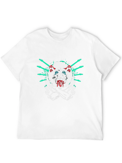 Camiseta Negra con Diseño de Calavera Rockera