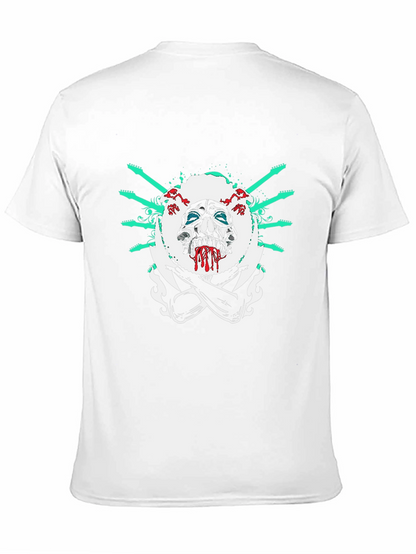 Camiseta Negra con Diseño de Calavera Rockera