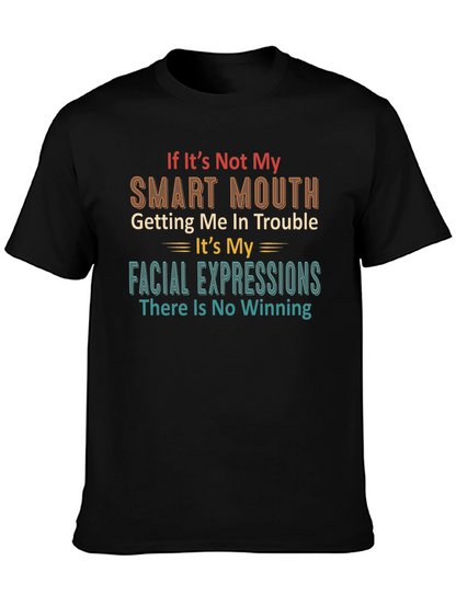 Camiseta Negra: Boca Inteligente y Expresiones Faciales