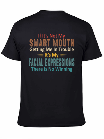 Camiseta Negra: Boca Inteligente y Expresiones Faciales