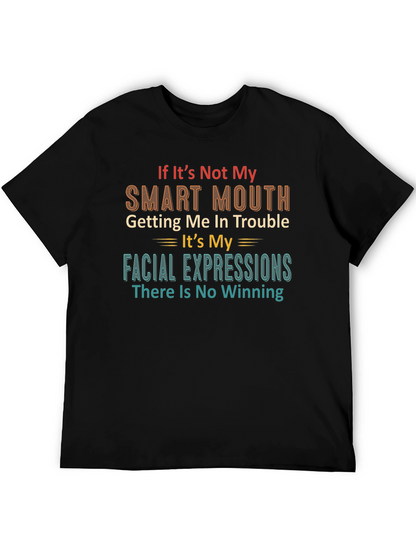 Camiseta Negra: Boca Inteligente y Expresiones Faciales