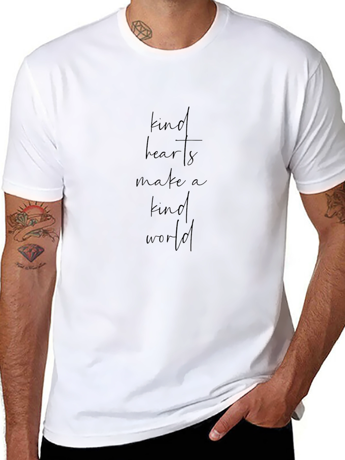 Camiseta Negra: Corazones Amables Mundo Amable