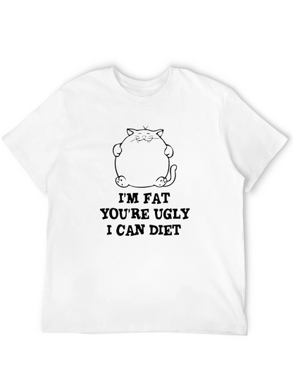 Camiseta Negra con Diseño de Gato y Frase Divertida