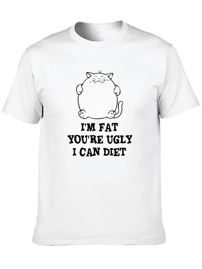 Camiseta Negra con Diseño de Gato y Frase Divertida