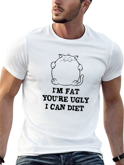 Camiseta Negra con Diseño de Gato y Frase Divertida