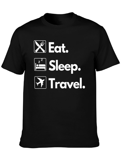 Camiseta Negra: Come Duerme Viaja