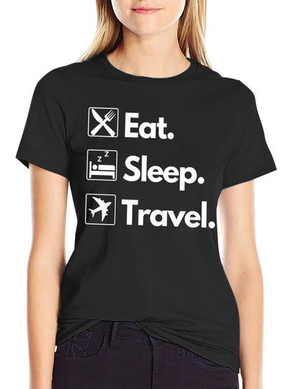Camiseta Negra: Come Duerme Viaja