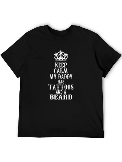 Camiseta Negra: Mi Papá Tiene Tatuajes y Barba