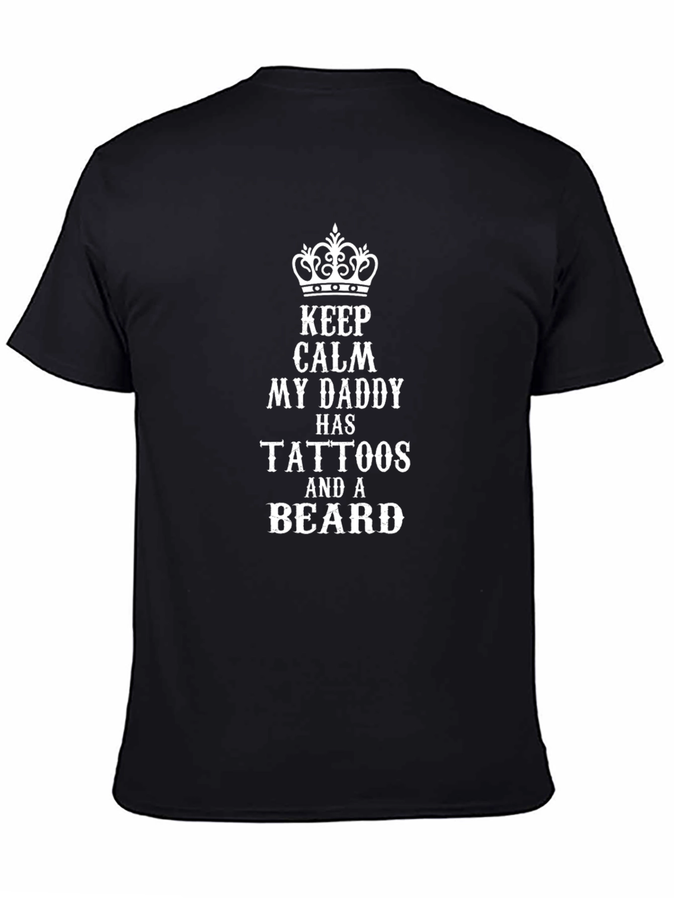 Camiseta Negra: Mi Papá Tiene Tatuajes y Barba