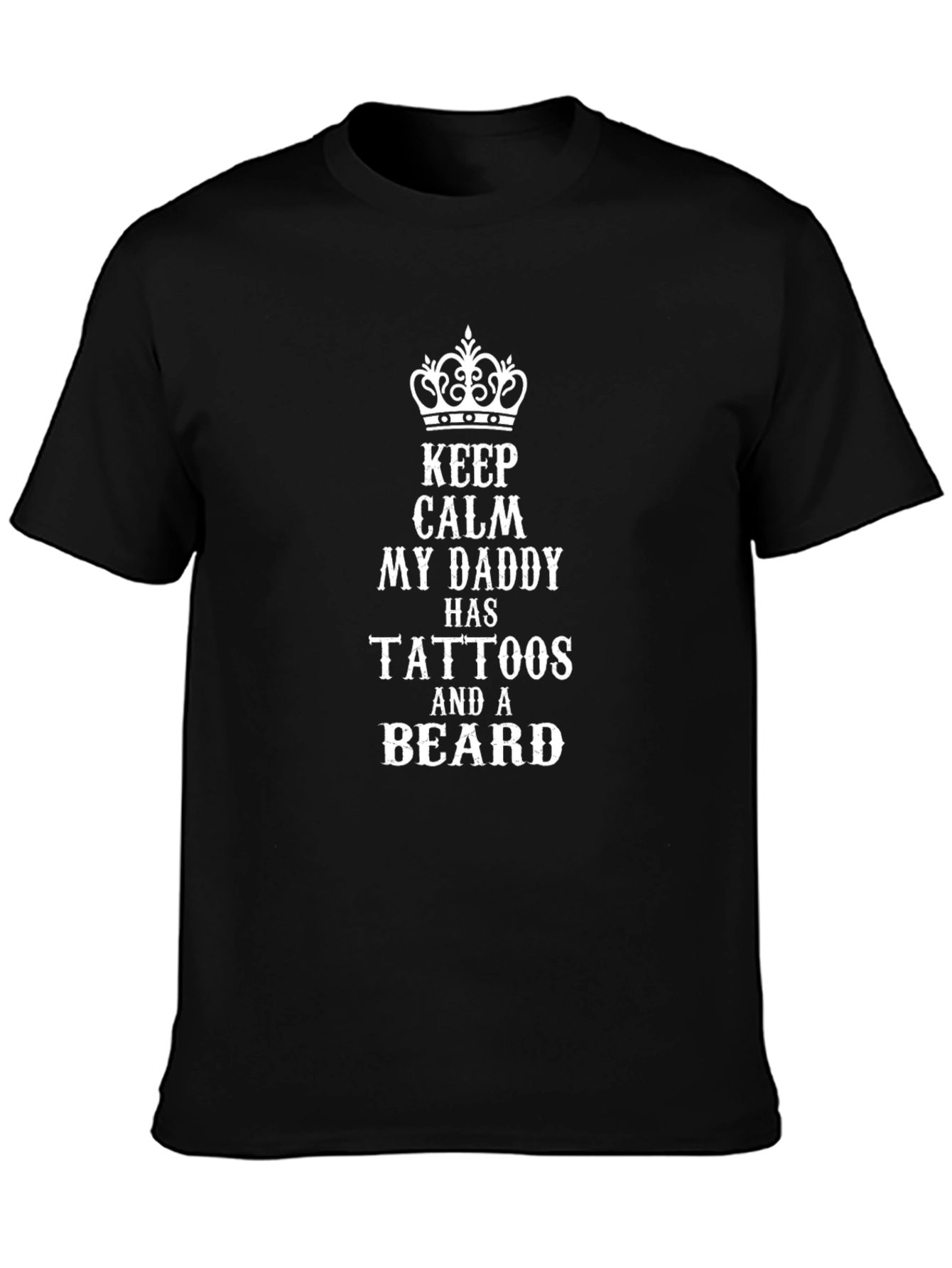 Camiseta Negra: Mi Papá Tiene Tatuajes y Barba