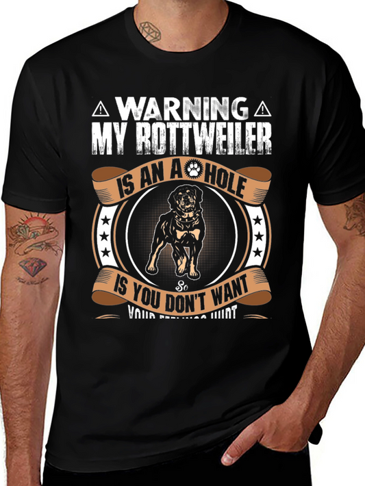 Camiseta Rottweiler con Advertencia