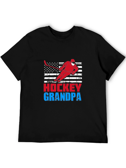 Camiseta Negra Hockey Abuelo Diseño Patriótico