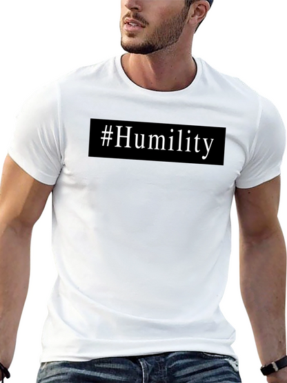 Camiseta Negra #Humildad Casual Hombre