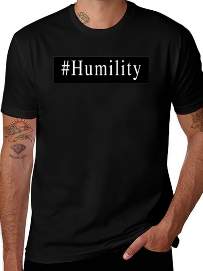 Camiseta Negra #Humildad Casual Hombre