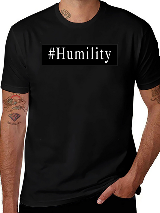 Camiseta Negra #Humildad Casual Hombre