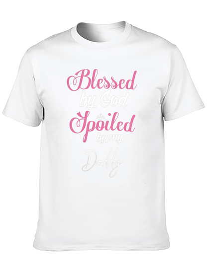 Camiseta Negra Blessed by God Spoiled by my Daddy