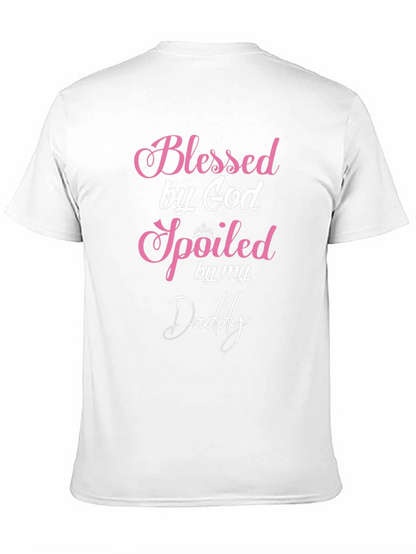 Camiseta Negra Blessed by God Spoiled by my Daddy