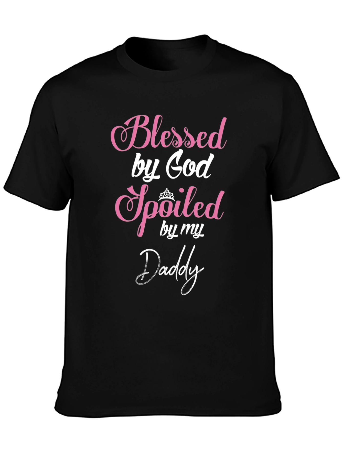 Camiseta Negra Blessed by God Spoiled by my Daddy