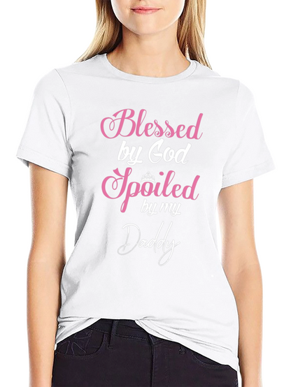 Camiseta Negra Blessed by God Spoiled by my Daddy