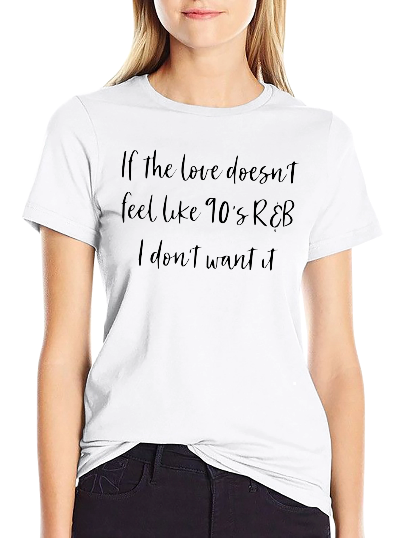 Camiseta Negra con Frase Nostálgica R&B de los 90