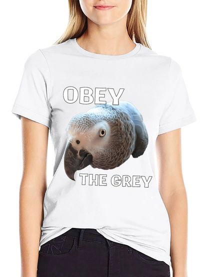 Camiseta Negra Obey The Grey con Loro Africano