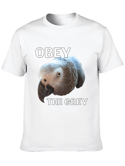 Camiseta Negra Obey The Grey con Loro Africano