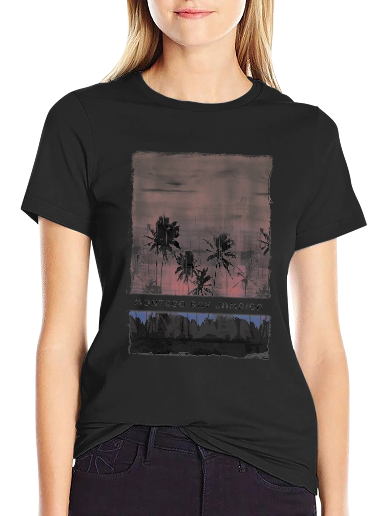 Camiseta Negra: Montego Bay Jamaica