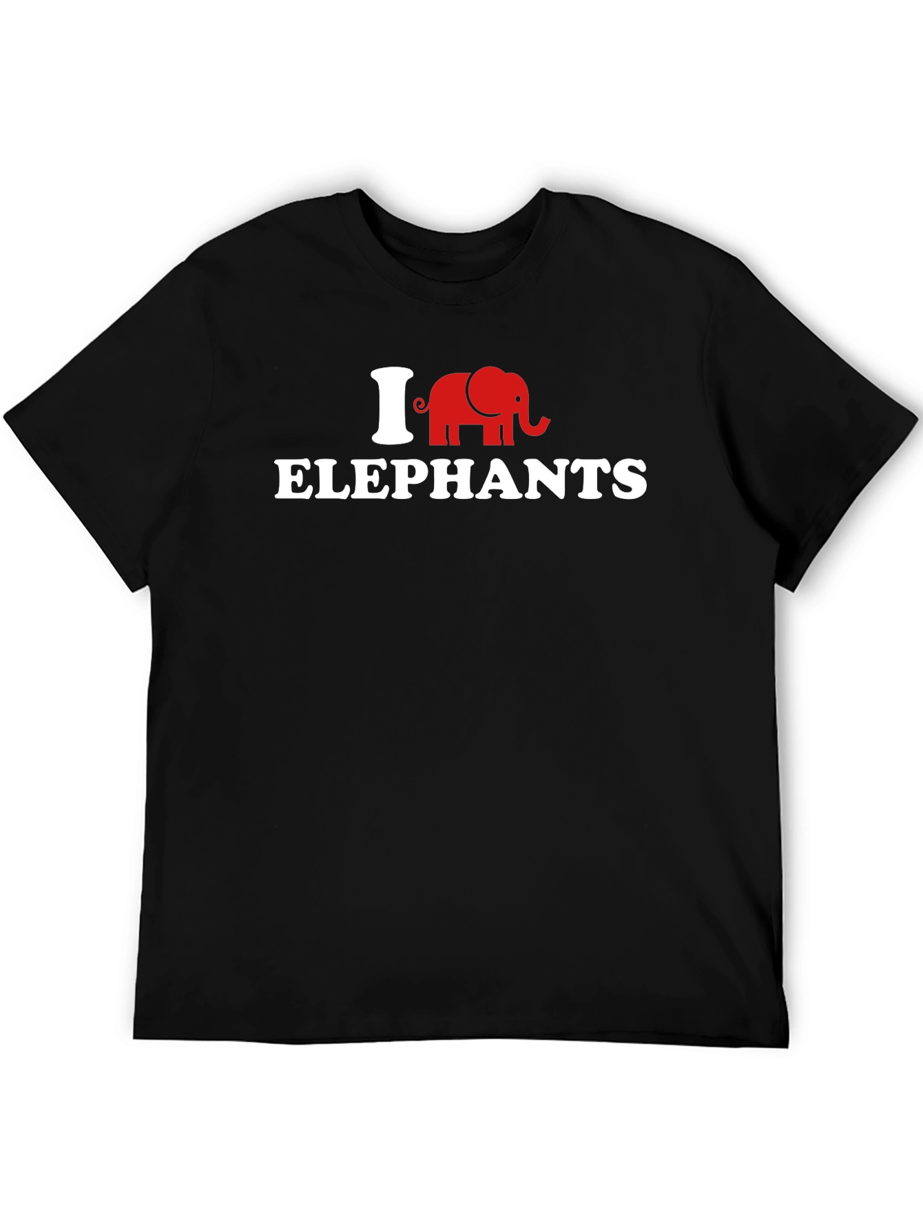 Camiseta Negra Amo Elefantes para Hombre
