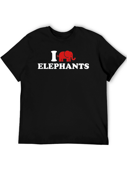 Camiseta Negra Amo Elefantes para Hombre