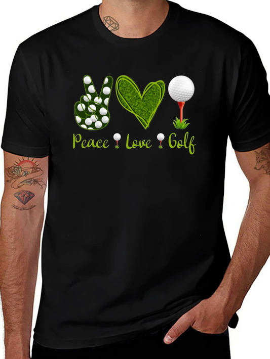 Camiseta Negra Peace Love Golf