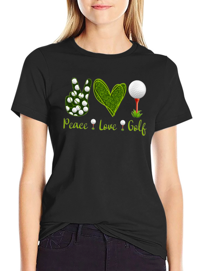 Camiseta Negra Peace Love Golf