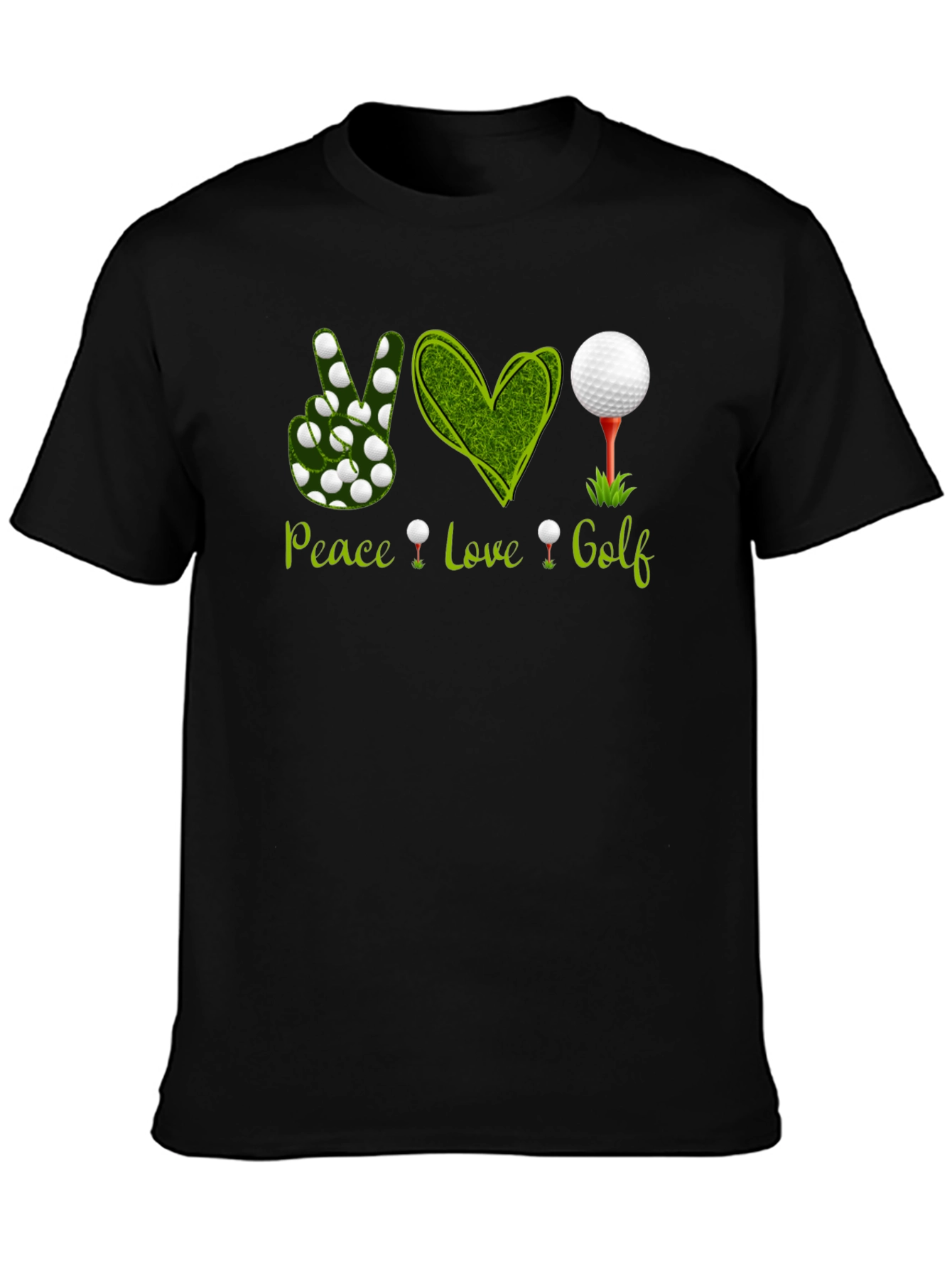 Camiseta Negra Peace Love Golf