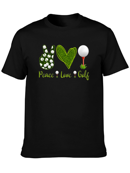 Camiseta Negra Peace Love Golf