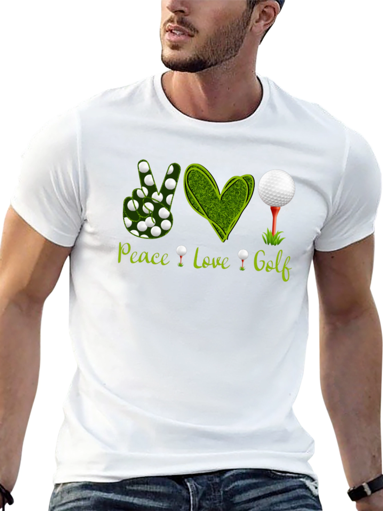 Camiseta Negra Peace Love Golf