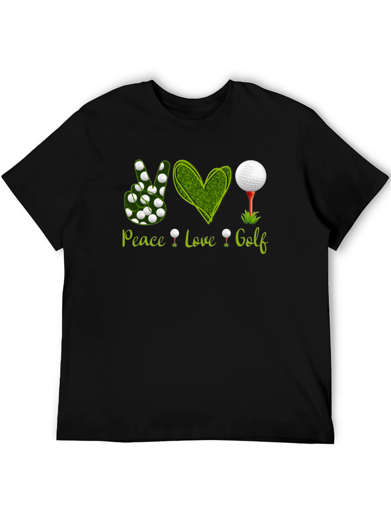 Camiseta Negra Peace Love Golf