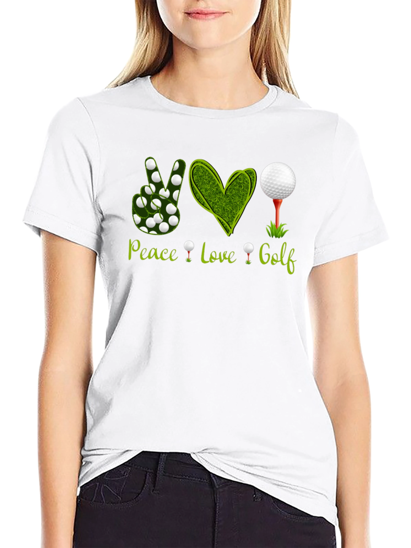 Camiseta Negra Peace Love Golf