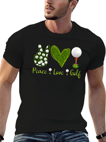 Camiseta Negra Peace Love Golf