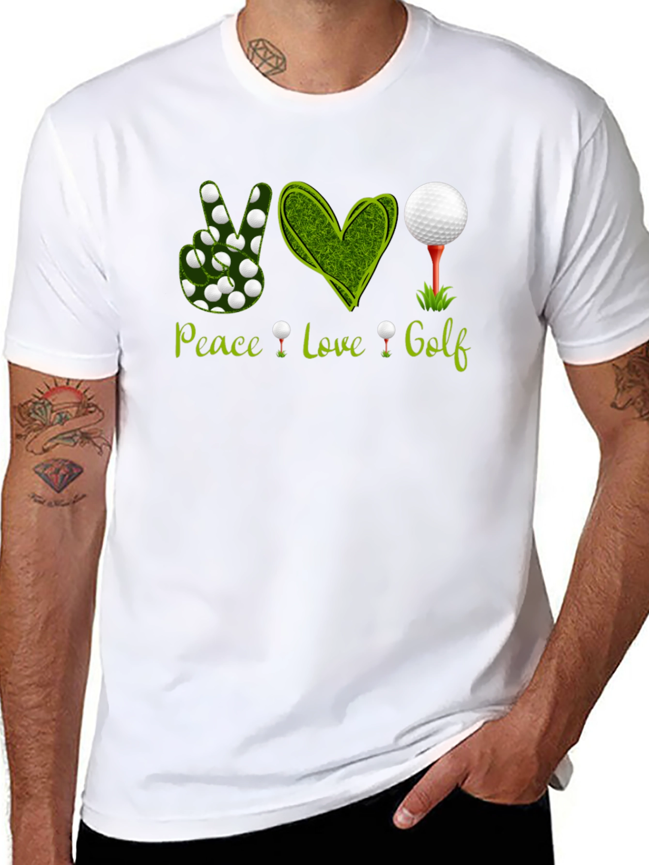 Camiseta Negra Peace Love Golf