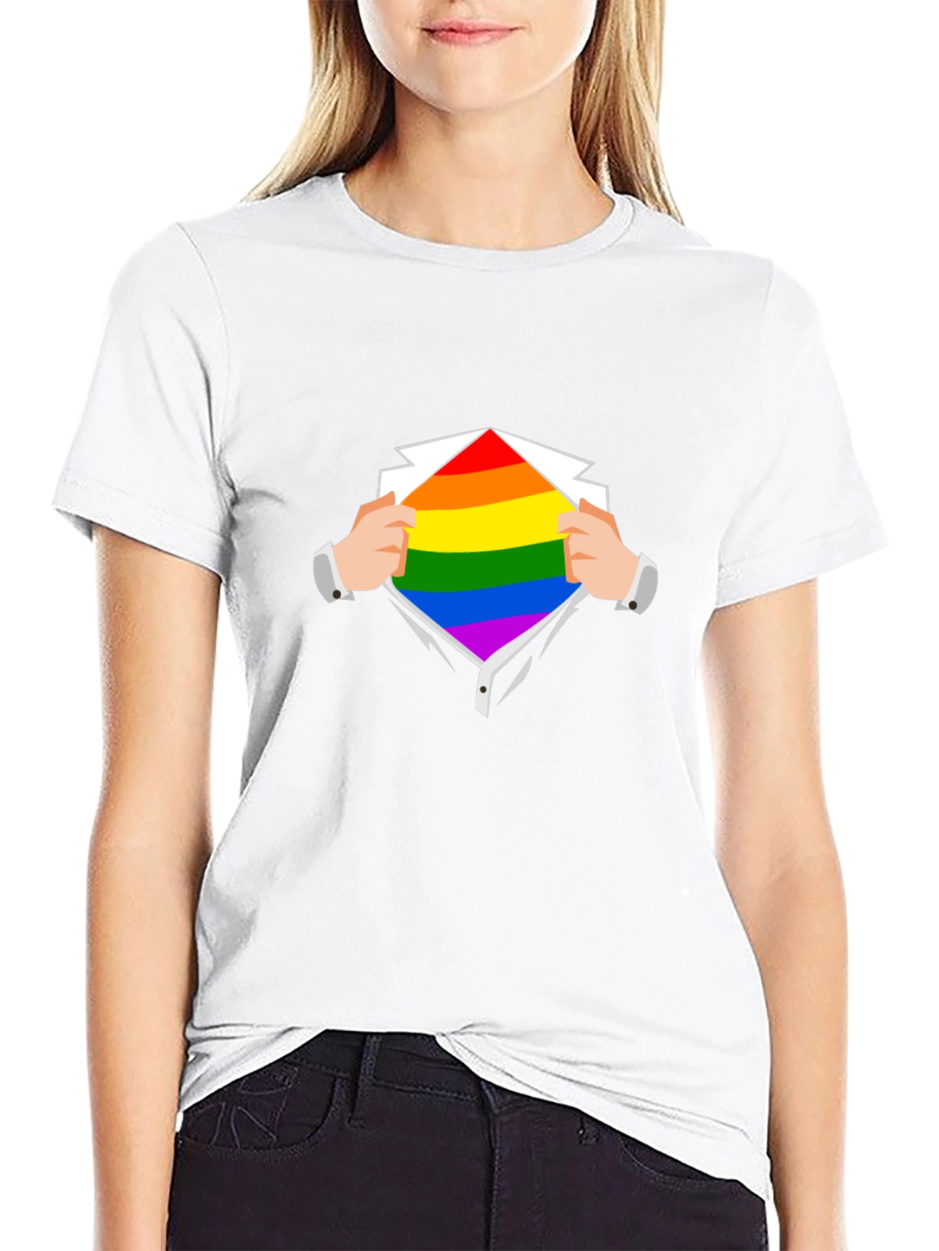 Camiseta Negra con Diseño de Orgullo LGBT