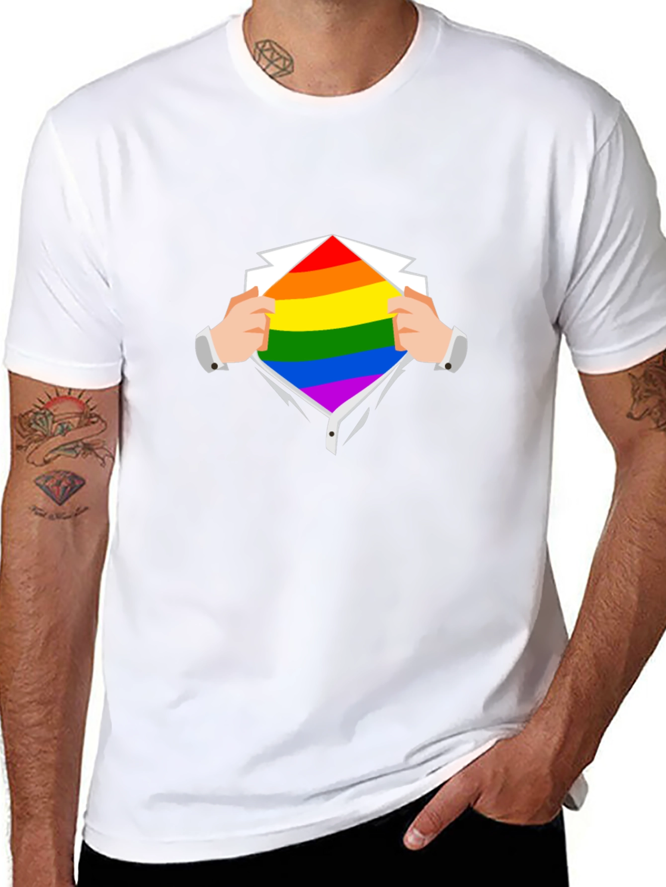 Camiseta Negra con Diseño de Orgullo LGBT
