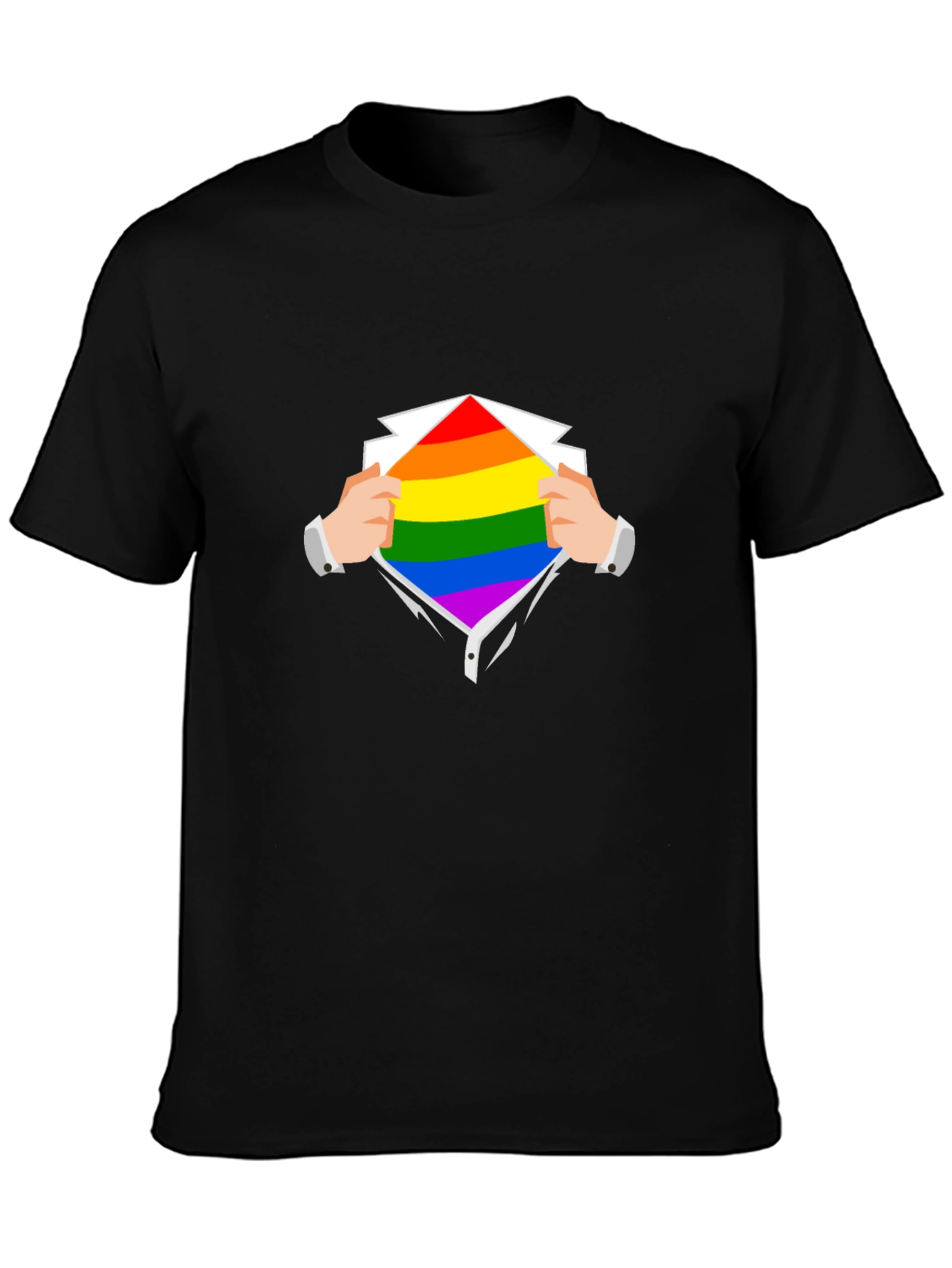 Camiseta Negra con Diseño de Orgullo LGBT