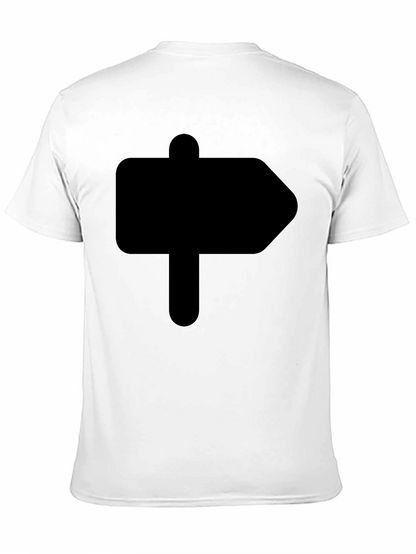 Camiseta Negra Señal de Dirección Hombre Casual